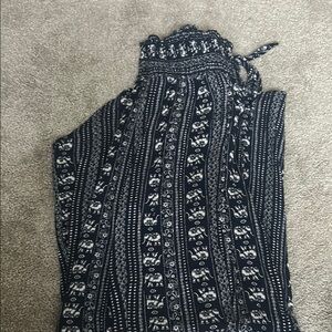 Blue and White Patterned Pants